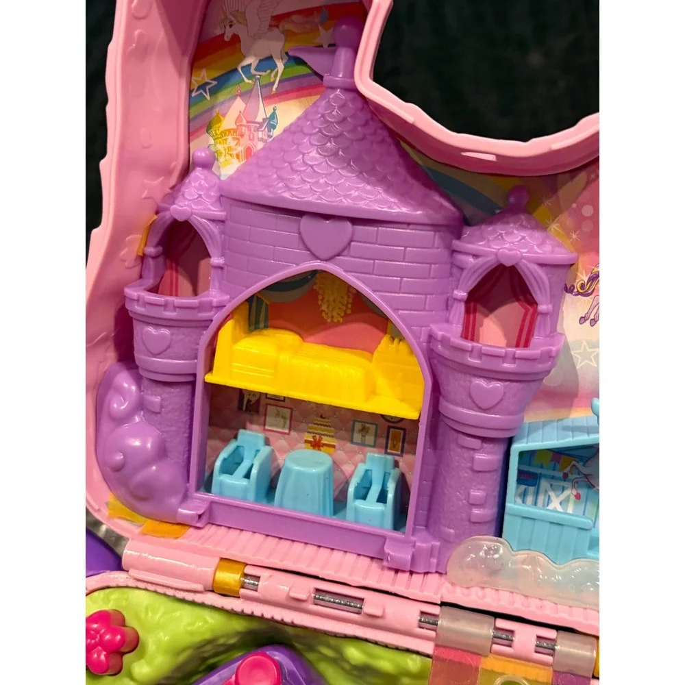 Mattel Polly Pocket Unicorn Party Playset Pink Piñata Carry Case